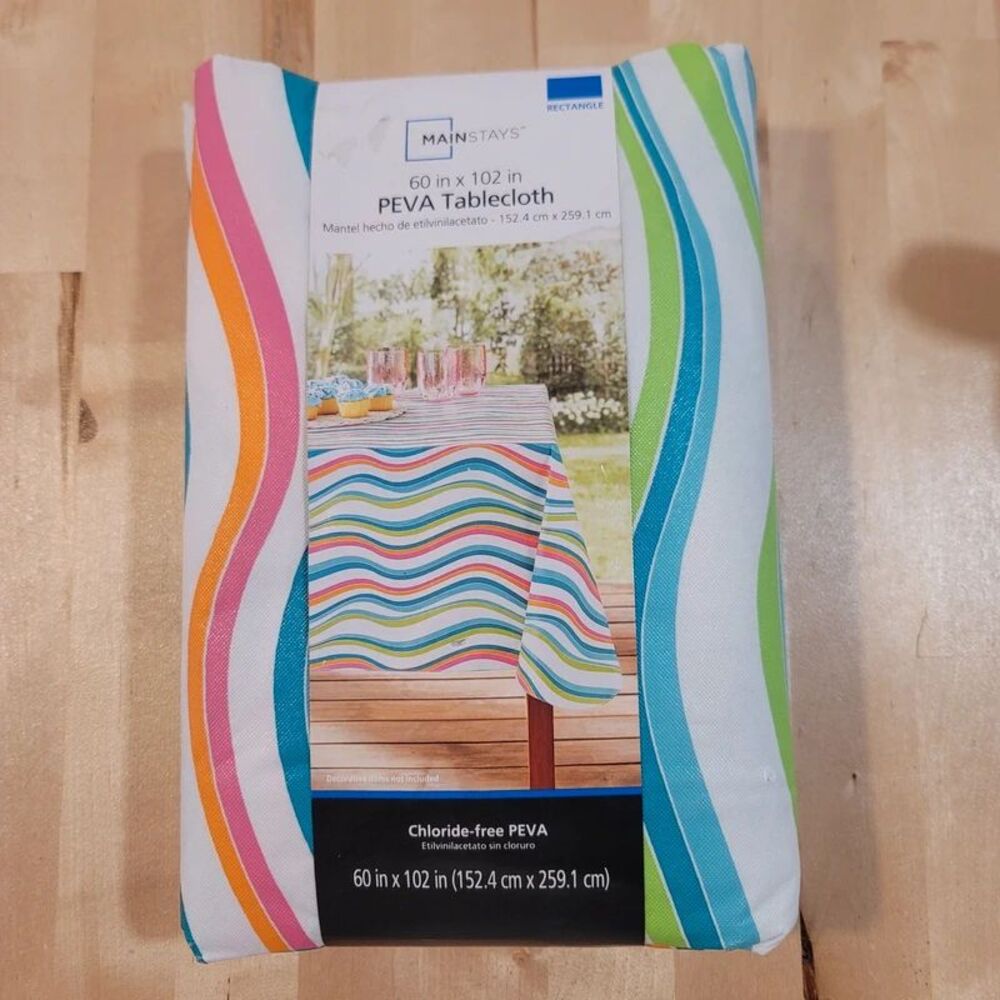 Plastic Tablecloth Blue Green